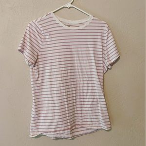 Pink and White Striped Shirt